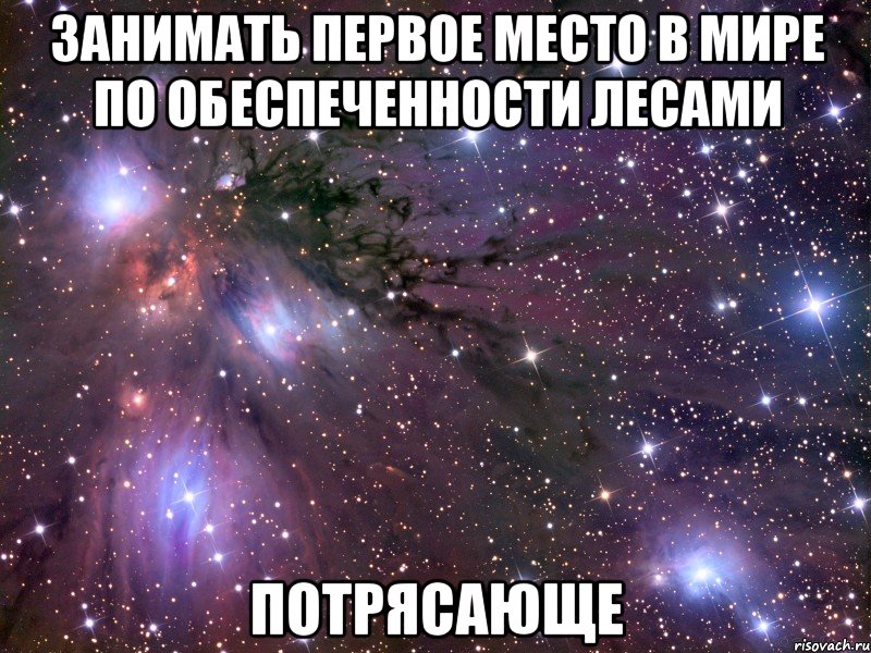 занимать первое место в мире по обеспеченности лесами потрясающе, Мем Космос