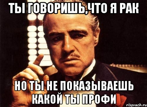 ты говоришь,что я рак но ты не показываешь какой ты профи, Мем крестный отец