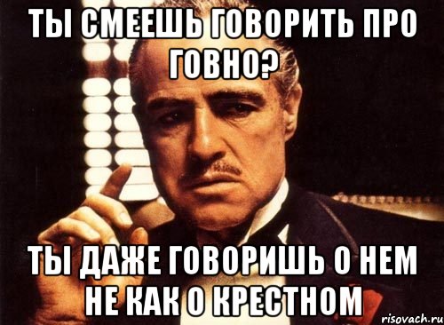 ты смеешь говорить про говно? ты даже говоришь о нем не как о крестном, Мем крестный отец