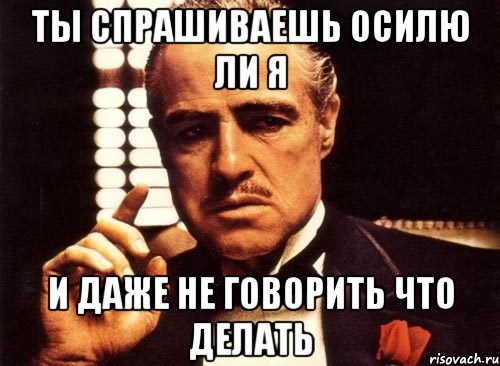 ты спрашиваешь осилю ли я и даже не говорить что делать, Мем крестный отец