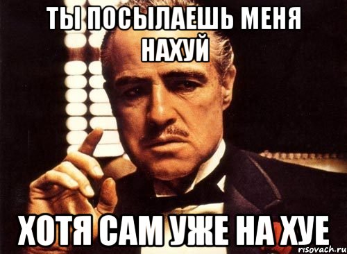 ты посылаешь меня нахуй хотя сам уже на хуе, Мем крестный отец