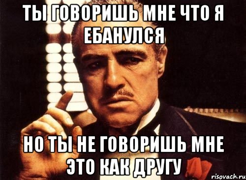 ты говоришь мне что я ебанулся но ты не говоришь мне это как другу, Мем крестный отец