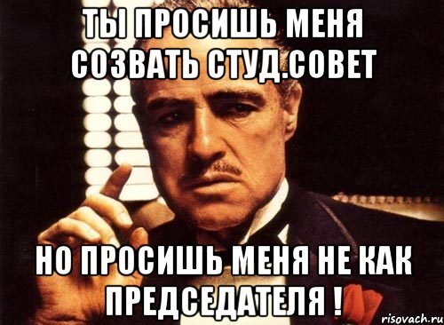 ты просишь меня созвать студ.совет но просишь меня не как председателя !, Мем крестный отец