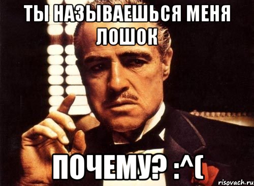 ты называешься меня лошок почему? :^(, Мем крестный отец