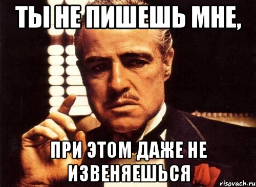 ты не пишешь мне, при этом даже не извеняешься, Мем крестный отец