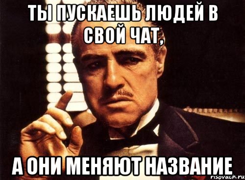 ты пускаешь людей в свой чат, а они меняют название, Мем крестный отец