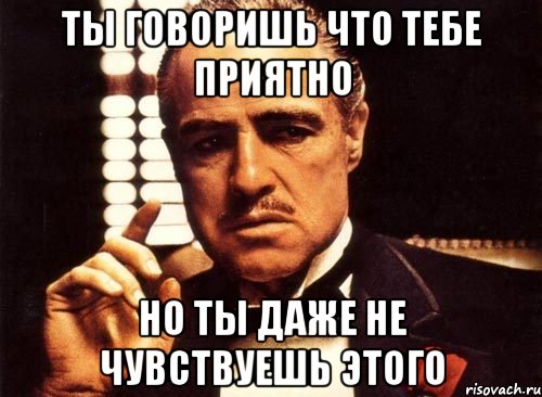 ты говоришь что тебе приятно но ты даже не чувствуешь этого, Мем крестный отец