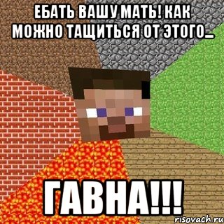 ебать вашу мать! как можно тащиться от этого... гавна!!!, Мем Миникрафтер