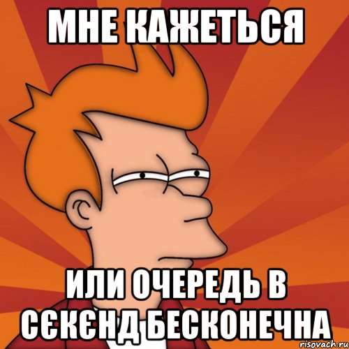 мне кажеться или очередь в сєкєнд бесконечна, Мем Мне кажется или (Фрай Футурама)