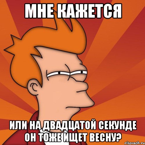 мне кажется или на двадцатой секунде он тоже ищет весну?, Мем Мне кажется или (Фрай Футурама)