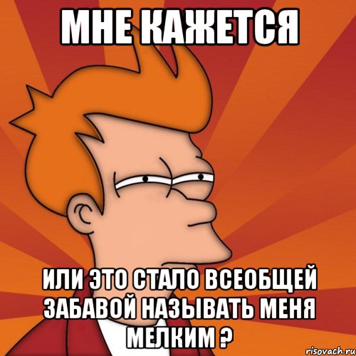 мне кажется или это стало всеобщей забавой называть меня мелким ?, Мем Мне кажется или (Фрай Футурама)