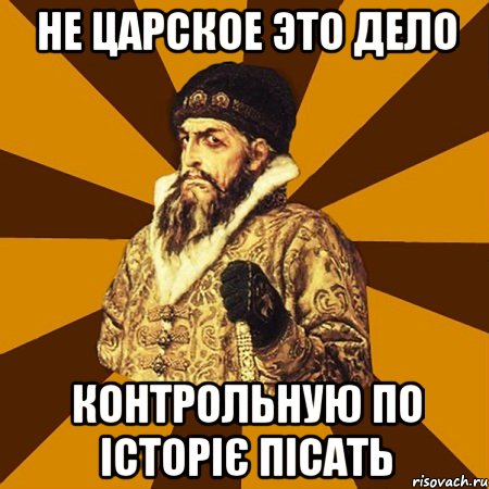 не царское это дело контрольную по історіє пісать, Мем Не царское это дело