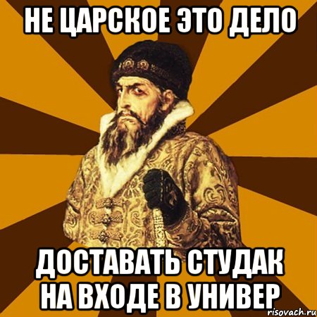 не царское это дело доставать студак на входе в универ, Мем Не царское это дело