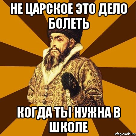 не царское это дело болеть когда ты нужна в школе, Мем Не царское это дело