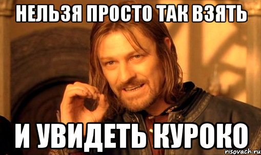 нельзя просто так взять и увидеть куроко, Мем Нельзя просто так взять и (Боромир мем)