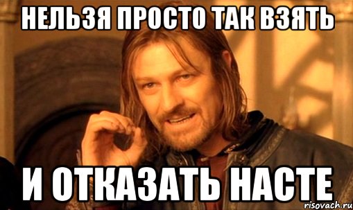 нельзя просто так взять и отказать насте, Мем Нельзя просто так взять и (Боромир мем)