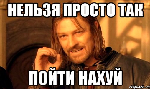 нельзя просто так пойти нахуй, Мем Нельзя просто так взять и (Боромир мем)