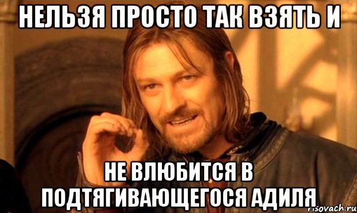 нельзя просто так взять и не влюбится в подтягивающегося адиля, Мем Нельзя просто так взять и (Боромир мем)