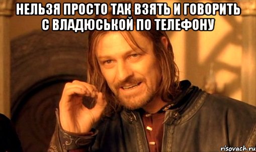 нельзя просто так взять и говорить с владюськой по телефону , Мем Нельзя просто так взять и (Боромир мем)