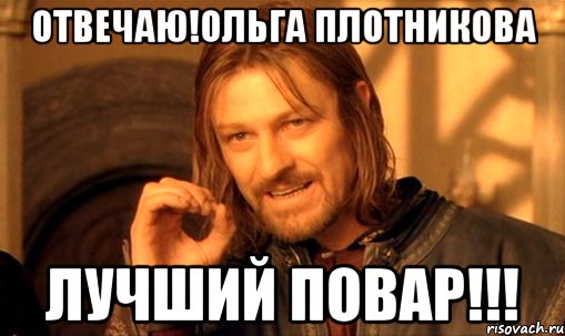 отвечаю!ольга плотникова лучший повар!!!, Мем Нельзя просто так взять и (Боромир мем)