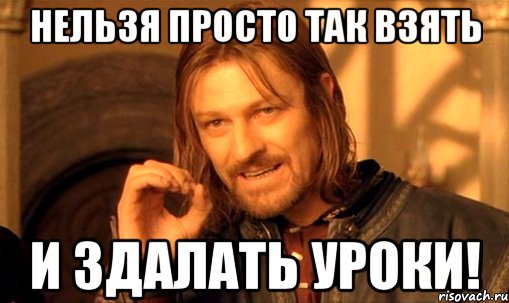 нельзя просто так взять и здалать уроки!, Мем Нельзя просто так взять и (Боромир мем)