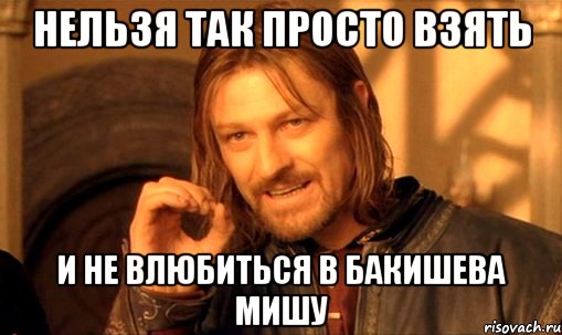 нельзя так просто взять и не влюбиться в бакишева мишу, Мем Нельзя просто так взять и (Боромир мем)