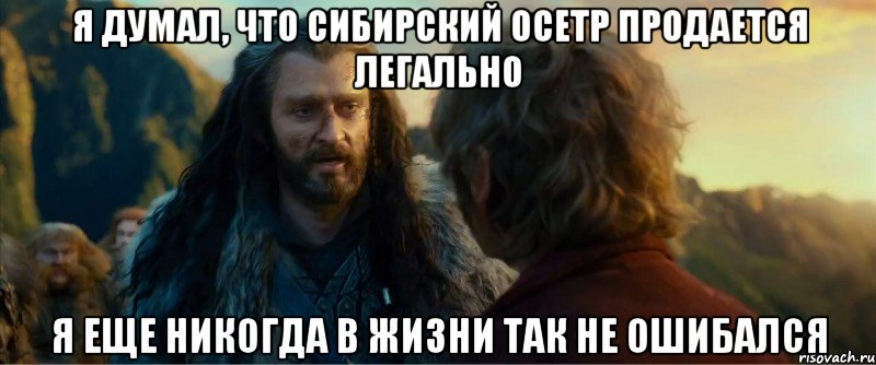 я думал, что сибирский осетр продается легально я еще никогда в жизни так не ошибался, Мем никогда еще так не ошибался