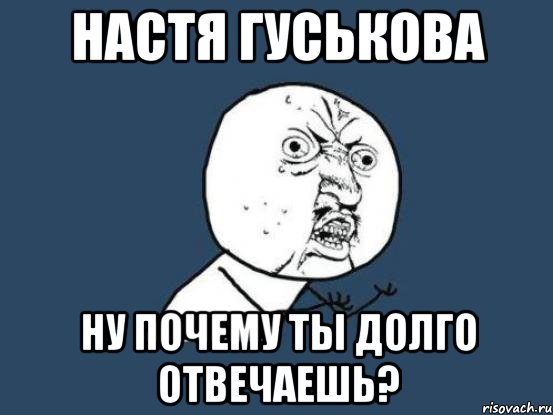 настя гуськова ну почему ты долго отвечаешь?, Мем Ну почему