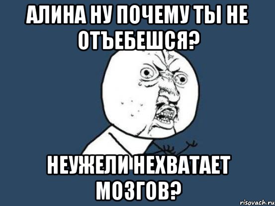 алина ну почему ты не отъебешся? неужели нехватает мозгов?, Мем Ну почему