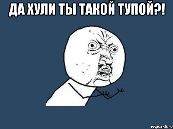 да хули ты такой тупой?! , Мем Ну почему