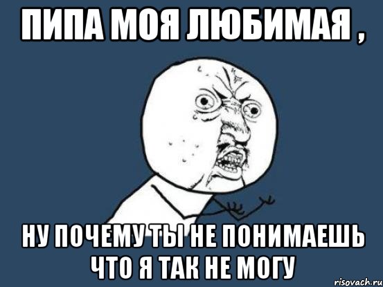 пипа моя любимая , ну почему ты не понимаешь что я так не могу, Мем Ну почему