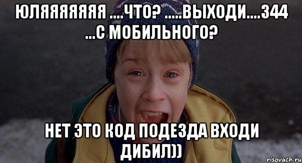 юляяяяяяя ....что? .....выходи....344 ...с мобильного? нет это код подезда входи дибил)), Мем пидр