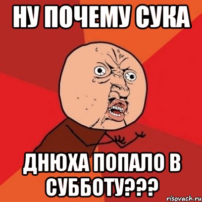 ну почему сука днюха попало в субботу???, Мем Почему