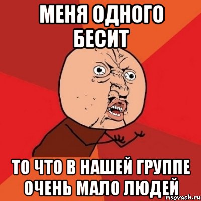 меня одного бесит то что в нашей группе очень мало людей, Мем Почему