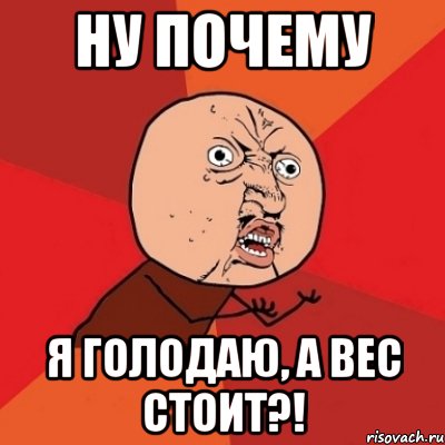 ну почему я голодаю, а вес стоит?!, Мем Почему