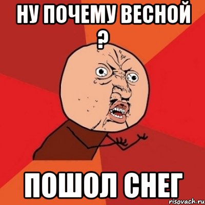 ну почему весной ? пошол снег, Мем Почему