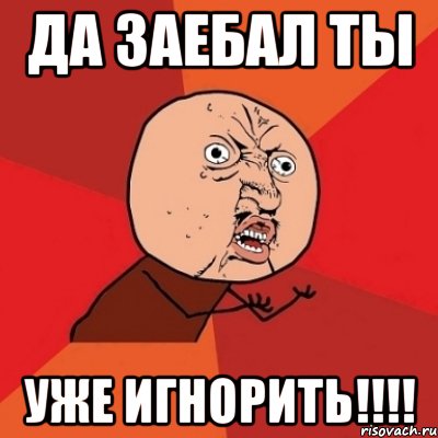 да заебал ты уже игнорить!!!, Мем Почему