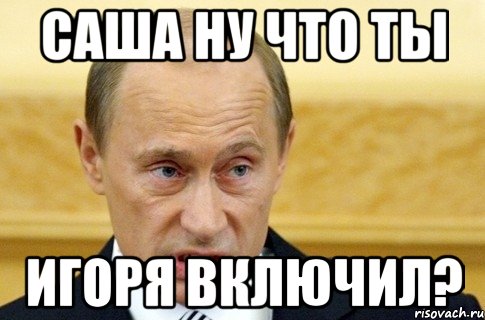 саша ну что ты игоря включил?, Мем путин