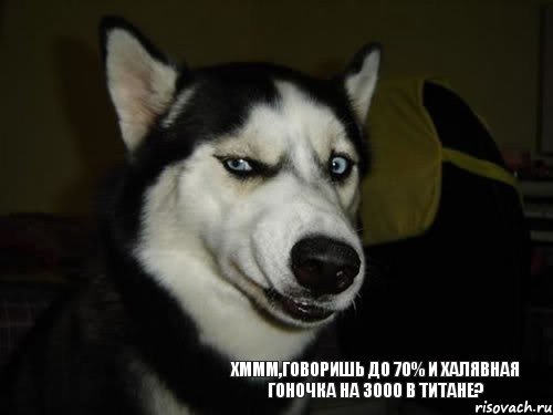 Хммм,говоришь до 70% и халявная гоночка на 3000 в Титане?, Комикс  Собака подозревака