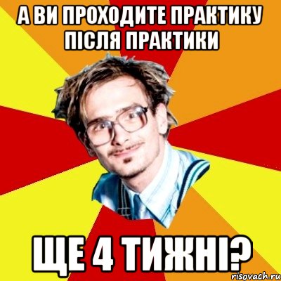 а ви проходите практику після практики ще 4 тижні?, Мем   Студент практикант