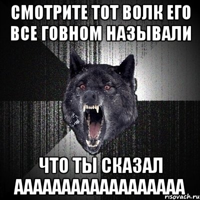 смотрите тот волк его все говном называли что ты сказал аааааааааааааааааа, Мем Сумасшедший волк