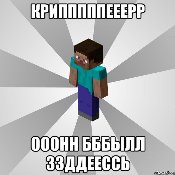 крипппппееерр ооонн бббылл ззддеессь, Мем Типичный игрок Minecraft