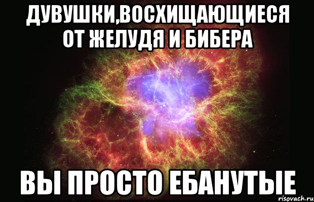 дувушки,восхищающиеся от желудя и бибера вы просто ебанутые, Мем Туманность