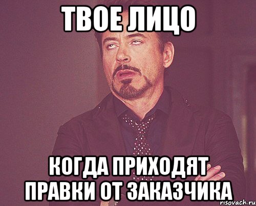 твое лицо когда приходят правки от заказчика, Мем твое выражение лица