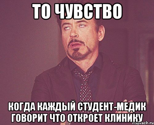 то чувство когда каждый студент-медик говорит что откроет клинику, Мем твое выражение лица