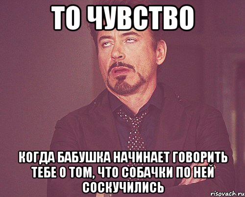 то чувство когда бабушка начинает говорить тебе о том, что собачки по ней соскучились, Мем твое выражение лица