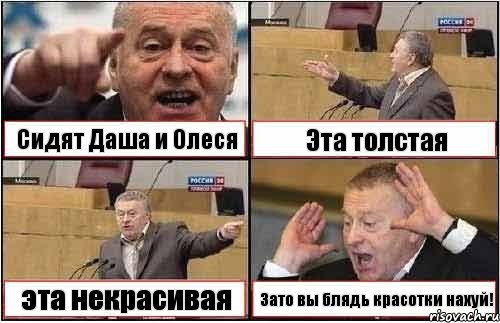 Сидят Даша и Олеся Эта толстая эта некрасивая Зато вы блядь красотки нахуй!, Комикс жиреновский