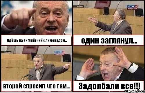 Идёшь на английский с лимонадом... один заглянул... второй спросил что там... Задолбали все!!!, Комикс жиреновский