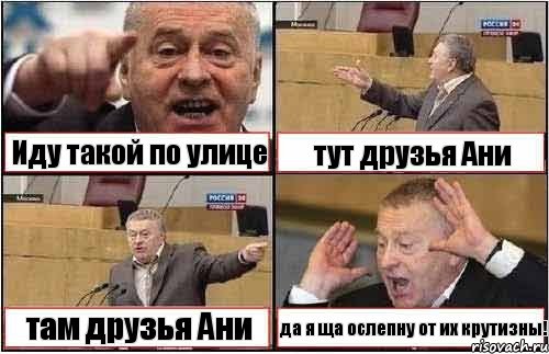 Иду такой по улице тут друзья Ани там друзья Ани да я ща ослепну от их крутизны!, Комикс жиреновский