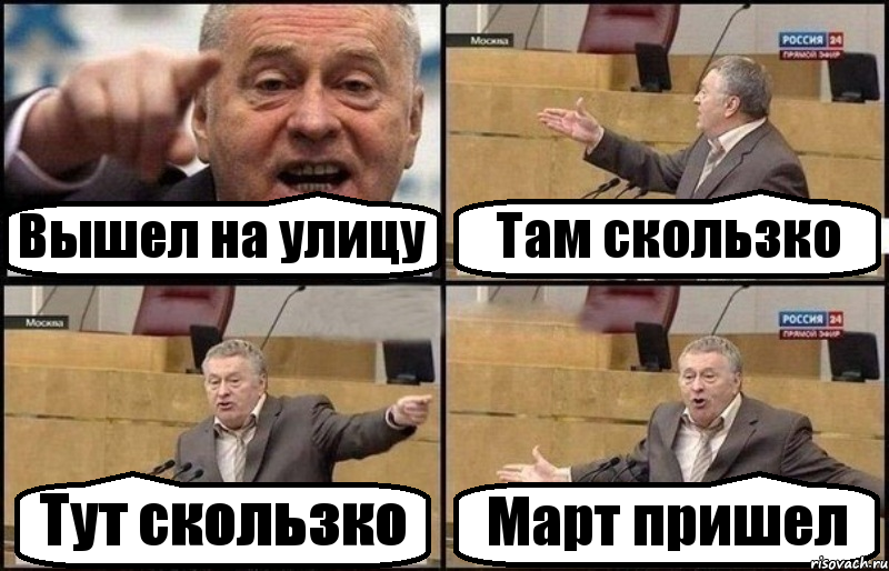 Вышел на улицу Там скользко Тут скользко Март пришел, Комикс Жириновский